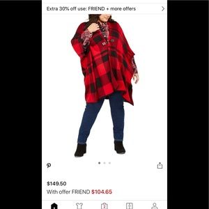 Tommy Hilfiger plaid wrap sweater